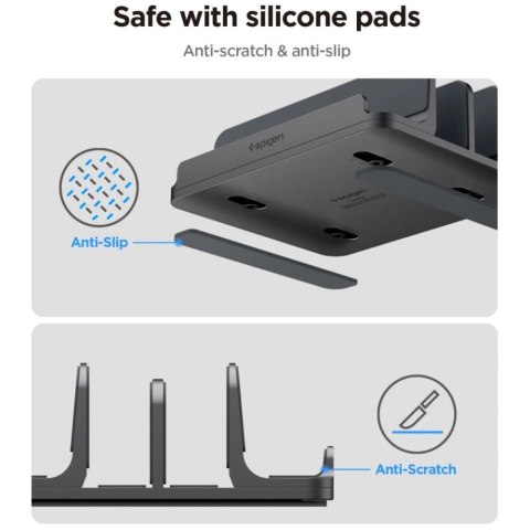 Stojak na laptopa Spigen LD208S4 Vertical Laptop Stand Space szary