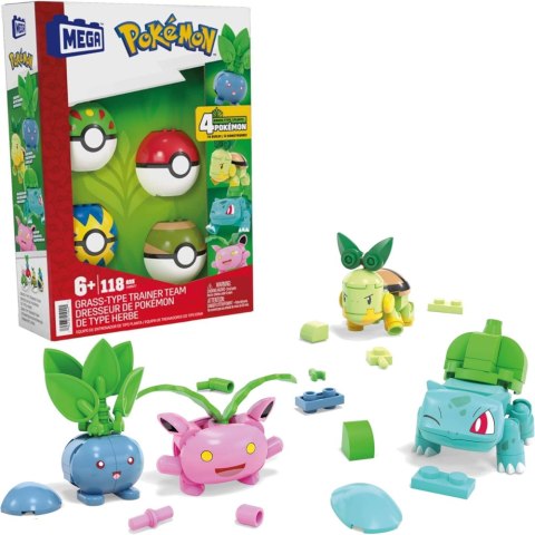 Mattel Pocemon zestaw 4 Pockemony typu trawiastego HWR77