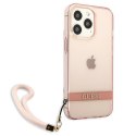 Guess GUHCP13LHTSGSP iPhone 13 Pro / 13 6,1" różowy/pink hardcase Translucent Stap