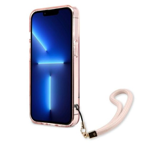 Guess GUHCP13LHTSGSP iPhone 13 Pro / 13 6,1" różowy/pink hardcase Translucent Stap