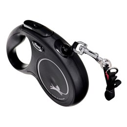 Smycz flexi automatyczna New Classic M taśma 5 m - dla psów do 25 kg, kolor czarny