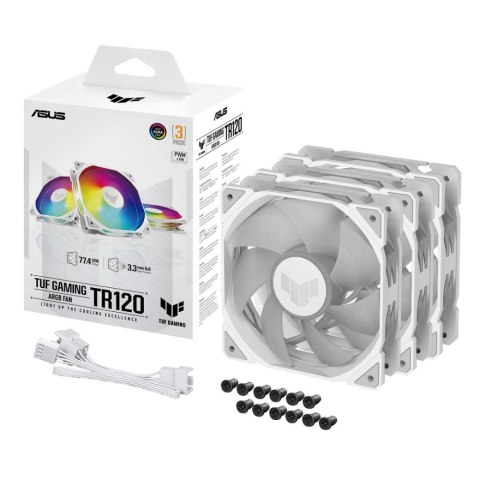 Wentylator do obudów ASUS TUF Gaming TR120 ARGB WHITE 3IN1 90DA0093-B09020