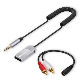 Adapter Qoltec bezprzewodowy odbiornik dźwięku Audio HiFu Home&Car | Bluetooth 6.0 | 2 x RCA | 1 x AUX MiniJack 3.5mm | USB | Mi