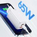 USAMS Ład. siec. 1xUSB-C+1xUSB T47 65W PD Fast Charging Super Si biały/white CC153TC02 (US-CC153)