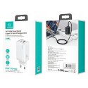 USAMS Ład. siec. 1xUSB-C+1xUSB T47 65W PD Fast Charging Super Si biały/white CC153TC02 (US-CC153)