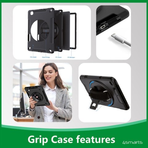 Pancerne etui z uchwytem 4smarts Rugged Case Grip do Apple iPad 11"
(A16, 2025) / iPad 10.9" (10.Gen.)