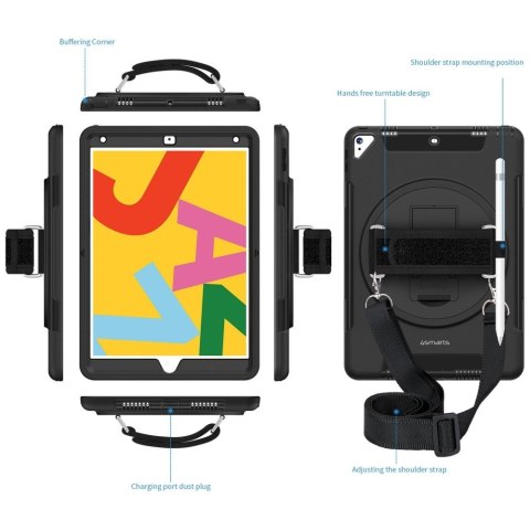 Pancerne etui z uchwytem 4smarts Rugged Case Grip for Apple iPad
(7.Gen./8.Gen./9.Gen.) czarny