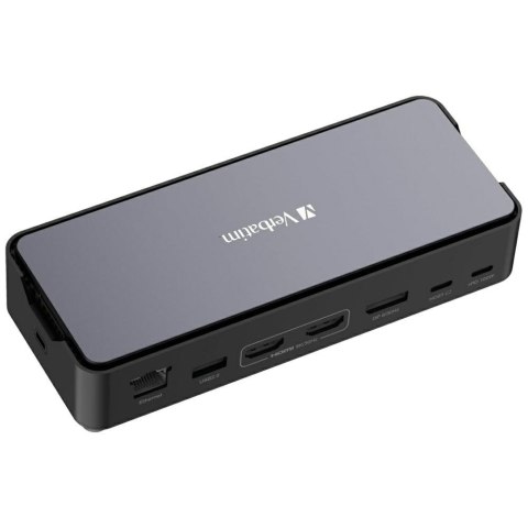 Adapter Verbatim stacja dokująca USB-C Pro 15w1 2xHDMI/1xRJ45/3xUSB-A/3xUSB-C/1xSD/1xmicroSD/1xAudio/1xDisplayPort/1xSSD szary
