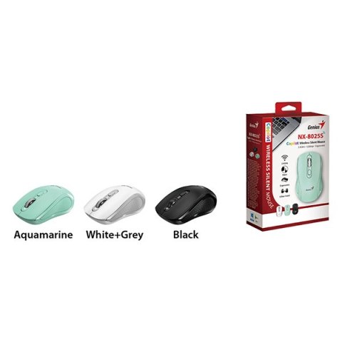 Genius NX-8025S Mysz bezprzewodowa, biało-szary, 1200DPI