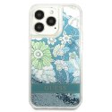 Guess GUHCP13LLFLSN iPhone 13 Pro / 13 6,1" zielony/green hardcase Flower Liquid Glitter