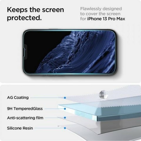 Spigen Glas.TR iPhone 13/13 Pro 6,1" 2-Pack "EZ FIT" AGL03385 szkło hartowane