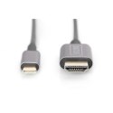 Kabel adaptera wideo Digitus | 19-pinowy HDMI typu A | męski | 24-pinowy USB-C | męski | czarny | 1,8 m