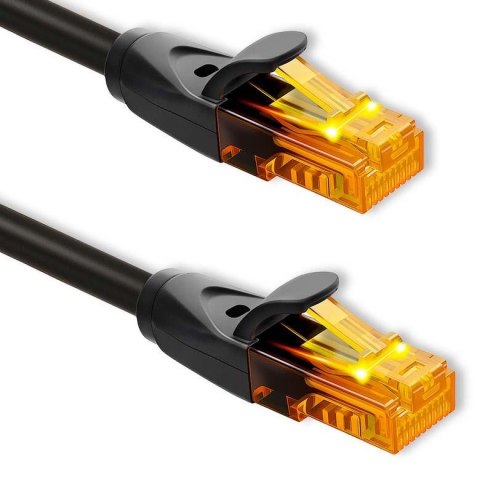 Kabel Patchcord Qoltec UTP | CAT6 | 2 x RJ-45 | High speed 1Gb/s | Pozłacane styki | 25m | Czarny
