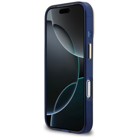 Etui Guess IML 4G Script Metal do iPhone 17 Pro Max niebieski