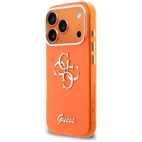 Etui Guess IML 4G Script Metal do iPhone 17 Pro Max pomarańczowy