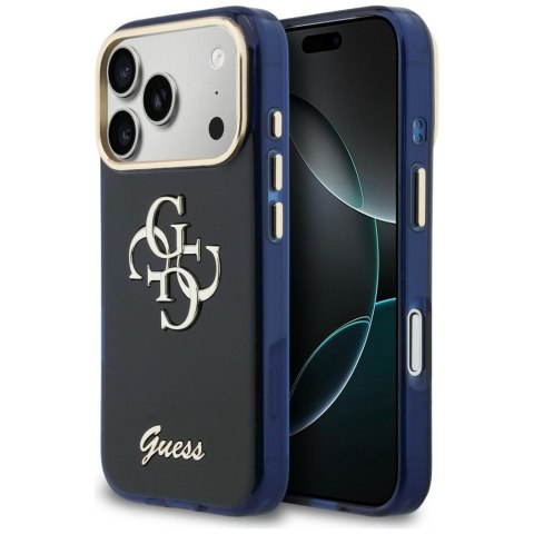 Etui Guess IML 4G Script Metal do iPhone 17 Pro niebieski