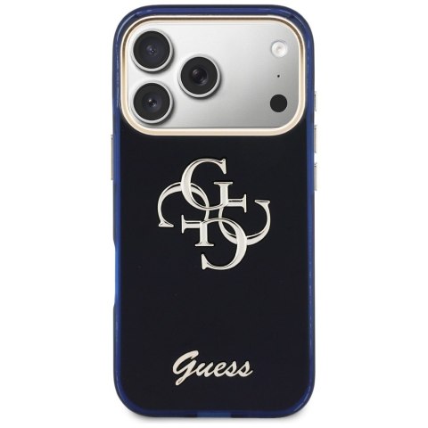 Etui Guess IML 4G Script Metal do iPhone 17 Pro niebieski
