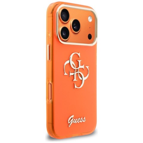 Etui Guess IML 4G Script Metal do iPhone 17 Pro pomarańczowy