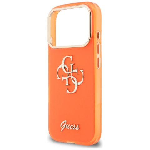 Etui Guess IML 4G Script Metal do iPhone 17 Pro pomarańczowy