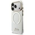 Etui Guess IML Glitters Script Strap MagSafe do iPhone 17 Pro przezroczysty