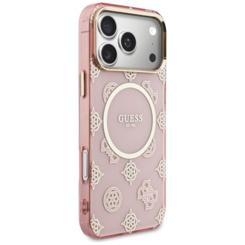 Etui Guess IML Peony Dot MagSafe do iPhone 17 Pro Max różowy
