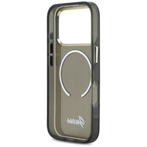 Etui Guess IML Script Metal MagSafe do iPhone 17 Pro Max czarny