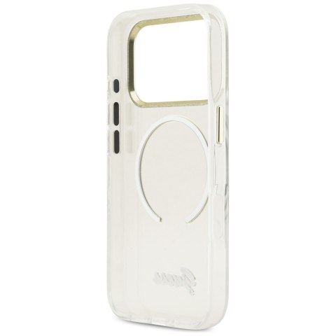 Etui Guess IML Script Metal MagSafe do iPhone 17 Pro Max przezroczysty