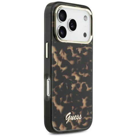 Etui Guess IML Script Metal MagSafe do iPhone 17 Pro Max tortoise