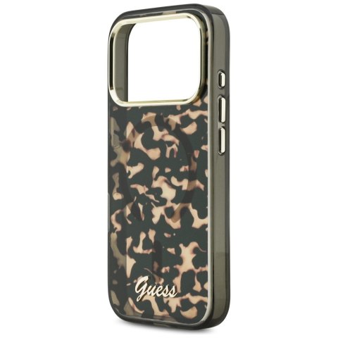 Etui Guess IML Script Metal MagSafe do iPhone 17 Pro Max tortoise