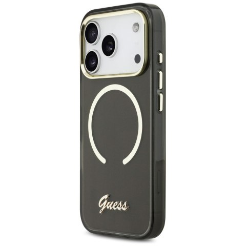 Etui Guess IML Script Metal MagSafe do iPhone 17 Pro czarny