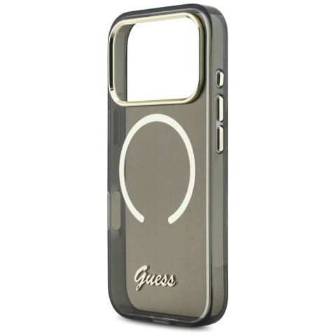 Etui Guess IML Script Metal MagSafe do iPhone 17 Pro czarny
