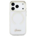 Etui Guess IML Script Metal MagSafe do iPhone 17 Pro przezroczysty