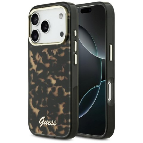 Etui Guess IML Script Metal MagSafe do iPhone 17 Pro tortoise