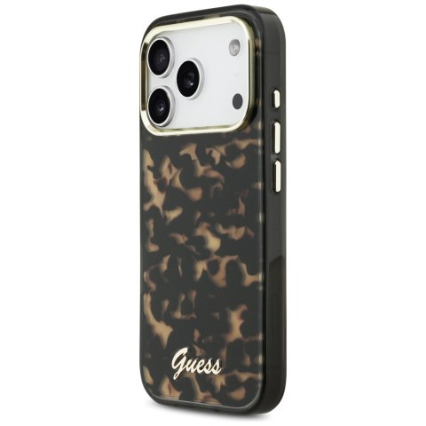 Etui Guess IML Script Metal MagSafe do iPhone 17 Pro tortoise