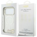 Etui Guess IML Shell Script Metal MagSafe do iPhone 17 Pro Max biały