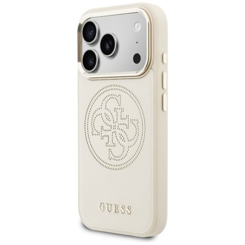 Etui Guess Perforated 4G MagSafe do iPhone 17 Pro Max beżowy