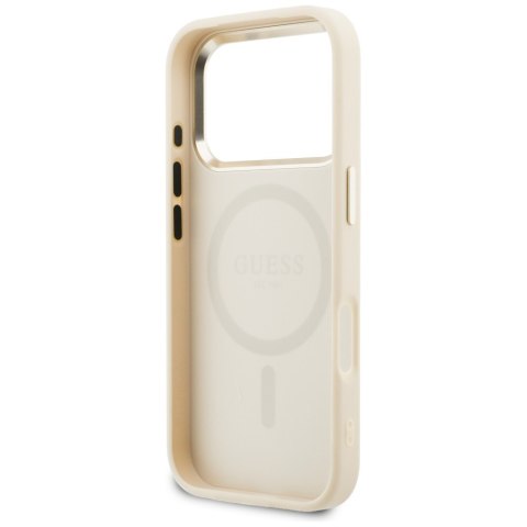 Etui Guess Perforated 4G MagSafe do iPhone 17 Pro Max beżowy