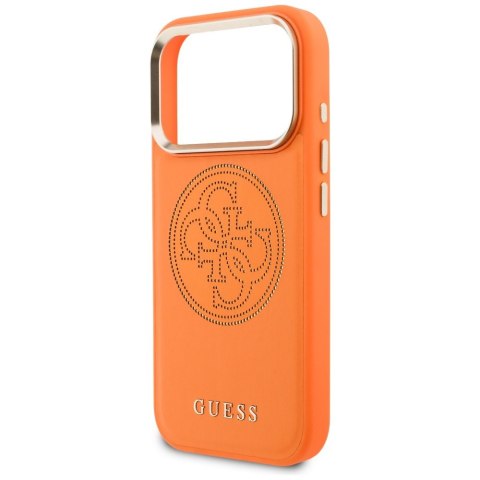 Etui Guess Perforated 4G MagSafe do iPhone 17 Pro Max pomarańczowy