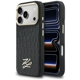 Etui Karl Lagerfeld Croco KL Script Logo MagSafe do iPhone 17 Pro czarny