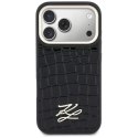 Etui Karl Lagerfeld Croco KL Script Logo MagSafe do iPhone 17 Pro czarny