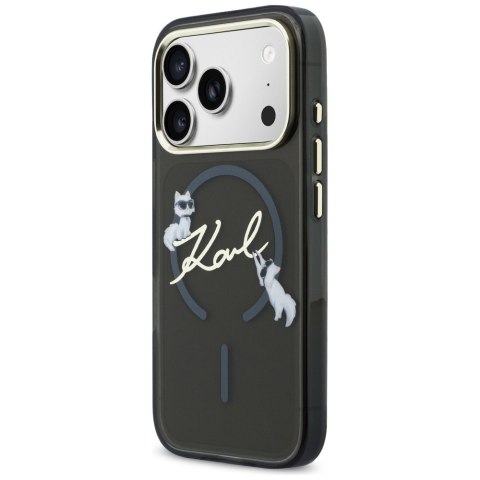 Etui Karl Lagerfeld IML Choupettes Karl Script Logo MagSafe do iPhone 17 Pro Max czarny