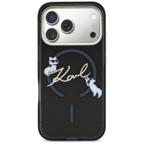 Etui Karl Lagerfeld IML Choupettes Karl Script Logo MagSafe do iPhone 17 Pro Max czarny
