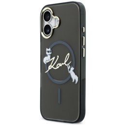 Etui Karl Lagerfeld IML Choupettes Karl Script Logo MagSafe do iPhone 17 czarny