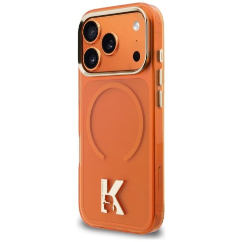 Etui Karl Lagerfeld IML K Head Logo MagSafe do iPhone 17 Pro pomarańczowy