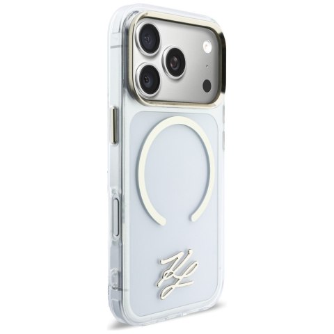 Etui Karl Lagerfeld IML KL Script Logo MagSafe do iPhone 17 Pro Max przezroczysty