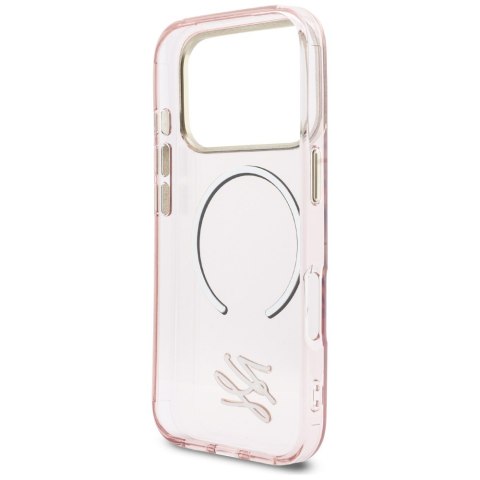 Etui Karl Lagerfeld IML KL Script Logo MagSafe do iPhone 17 Pro Max różowy