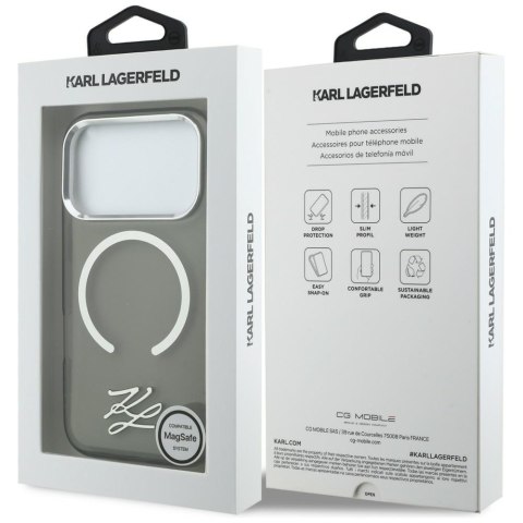 Etui Karl Lagerfeld IML KL Script Logo MagSafe do iPhone 17 Pro czarny