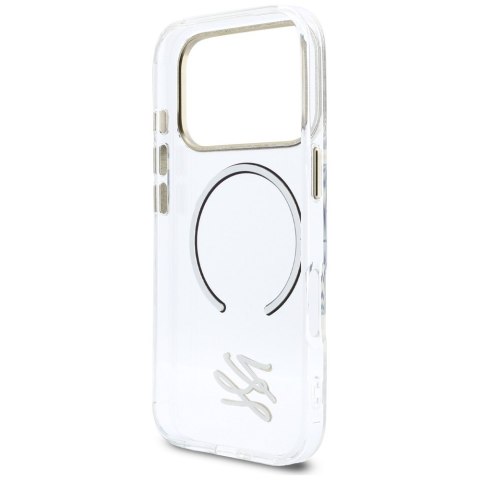 Etui Karl Lagerfeld IML KL Script Logo MagSafe do iPhone 17 Pro przezroczysty