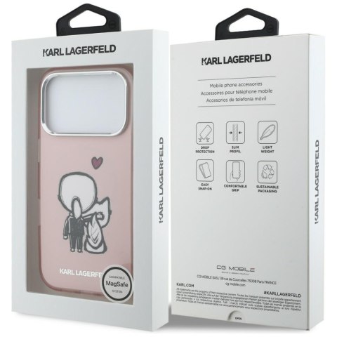 Etui Karl Lagerfeld Karl & Choupette Back MagSafe do iPhone 17 Pro różowy