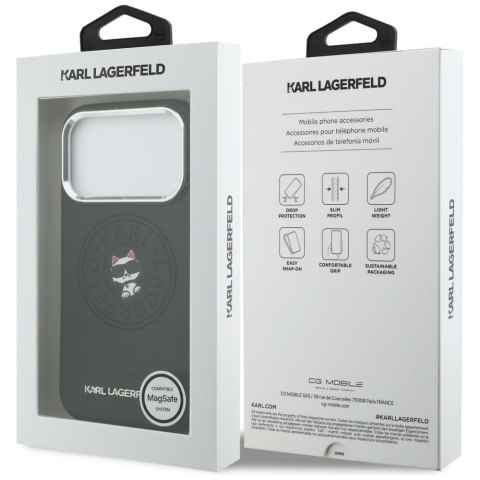 Etui Karl Lagerfeld Point & Choupette Sketch MagSafe do iPhone 17 Pro czarny